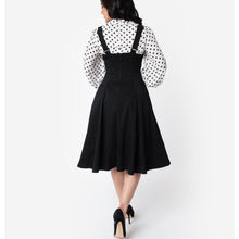 Load image into Gallery viewer, Black Suspender Swing Skirt