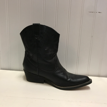 Load image into Gallery viewer, Black Ankle Cowboy Boots