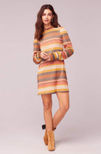 Load image into Gallery viewer, Retro striped lurex band of gypsies dress