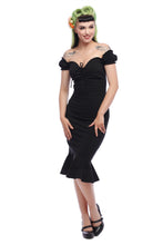 Load image into Gallery viewer, Sasha Black Fishtail Dress