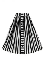 Load image into Gallery viewer, Juno Black and White Stripe Swing Skirt