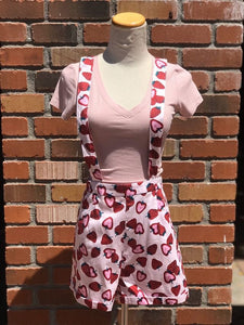 Strawberry Shorts With Removable Overall Straps