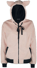 Load image into Gallery viewer, Faux Fur Pink and Black Kitty Zip Up Hoodie