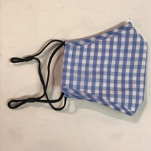 Load image into Gallery viewer, Blue Gingham Adjustable Mask