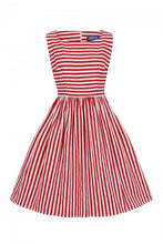 Load image into Gallery viewer, Candice Red and White Striped Swing Dress