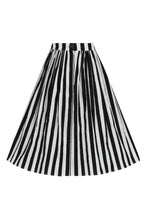 Load image into Gallery viewer, Juno Black and White Stripe Swing Skirt