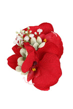 Load image into Gallery viewer, Red and White Miranda Hair Flower