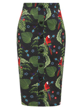 Load image into Gallery viewer, Bettina Parrot Paradise Pencil Skirt