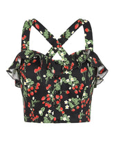 Load image into Gallery viewer, Wild Strawberries Frill Top