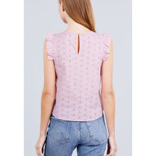 Load image into Gallery viewer, blush pink eyelet ruffle top
