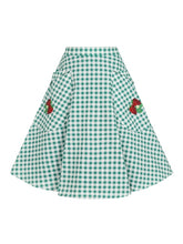Load image into Gallery viewer, Veronica Strawberry Gingham Swing Skirt