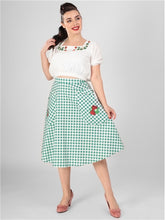 Load image into Gallery viewer, Veronica Strawberry Gingham Swing Skirt
