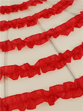Load image into Gallery viewer, Marylin Red and White Striped Frill Umbrella
