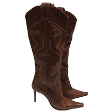 Load image into Gallery viewer, Brown Knee High Cowboy Boots