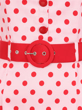 Load image into Gallery viewer, Wanda Pink and Red Polka Dot Pencil Dress