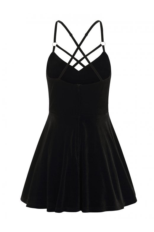 velvet strappy skater dress Mackie | PORT Velvet Sleeveless Skater Mini Dress