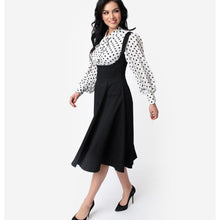 Load image into Gallery viewer, Black Suspender Swing Skirt