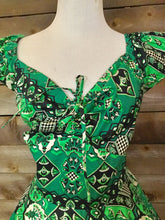 Load image into Gallery viewer, Green Retro Tiki Dress