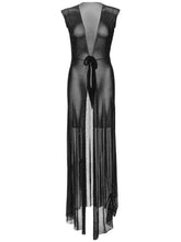 Load image into Gallery viewer, Rhinestone Encrusted Sheer Sleeveless Robe