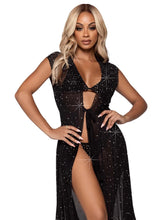Load image into Gallery viewer, Rhinestone Encrusted Sheer Sleeveless Robe