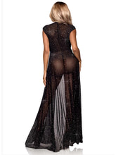 Load image into Gallery viewer, Rhinestone Encrusted Sheer Sleeveless Robe