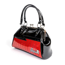 Load image into Gallery viewer, Shock Me Red and Black Kisslock Handbag