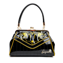 Load image into Gallery viewer, Gold and Black Nokturnal Bat Kisslock Purse