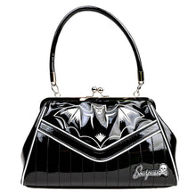 Load image into Gallery viewer, Silver and Black Nokturnal Bat Kisslock Purse