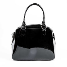 Load image into Gallery viewer, Silver and Black Nokturnal Bat Bowler Purse