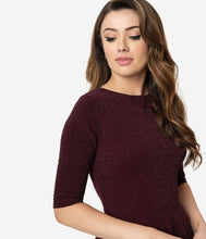 Load image into Gallery viewer, Nicole Merlot Sparkle Dress