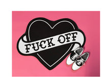 Load image into Gallery viewer, F**k Off Tattoo Heart Banner Rug