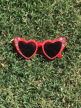 Load image into Gallery viewer, Cat Eye Heart Sunglasses with Silver Accents
