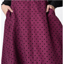 Load image into Gallery viewer, Wine and Black Polka Dot Vivian Skirt