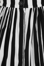 Load image into Gallery viewer, Juno Black and White Stripe Swing Skirt