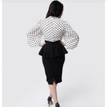 Load image into Gallery viewer, Black Peplum Boulevard Pencil Skirt
