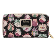 Load image into Gallery viewer, Disney Villains Pastel Flames All Over Print Zip Around Wallet