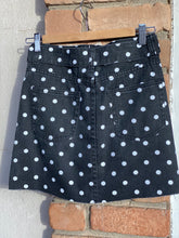 Load image into Gallery viewer, Black and White Polka Dot Mini Skirt- Size Small LAST ONE!

