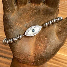 Load image into Gallery viewer, Beaded Evil Eye Dainty Stretchy Bracelet