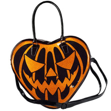 Load image into Gallery viewer, Pumpkin Glitter XL Heart Purse