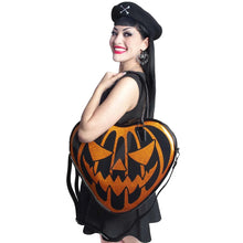 Load image into Gallery viewer, Pumpkin Glitter XL Heart Purse