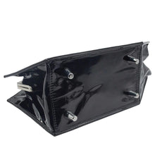 Load image into Gallery viewer, Patent Black Skull Kisslock Deluxe Coffin Handbag