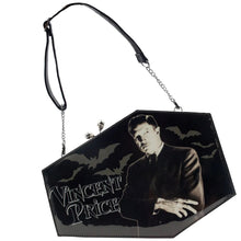 Load image into Gallery viewer, Vincent Price Skull Kisslock Deluxe Coffin Handbag