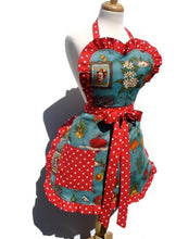 Load image into Gallery viewer, Frida Red and Blue Ladies Apron