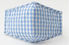 Load image into Gallery viewer, Blue Gingham Adjustable Mask