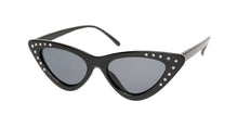 Load image into Gallery viewer, Black and Crystal Rhinestone Cat Eye Sunglasses