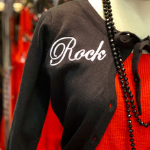 Load image into Gallery viewer, Charlene Rock/Roll Tie Neck Cardigan