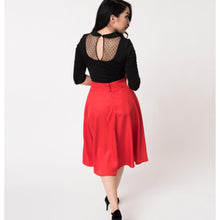 Load image into Gallery viewer, Red Vivian Swing Skirt- Size Large Last One!