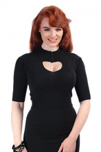 Load image into Gallery viewer, Shirley Black Button Keyhole Cropped Jumper- LAST ONE!