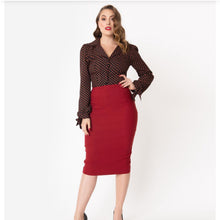 Load image into Gallery viewer, Red Tracy Wiggle Skirt- Size Large