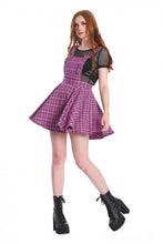 Load image into Gallery viewer, Lilac Check Pinafore
